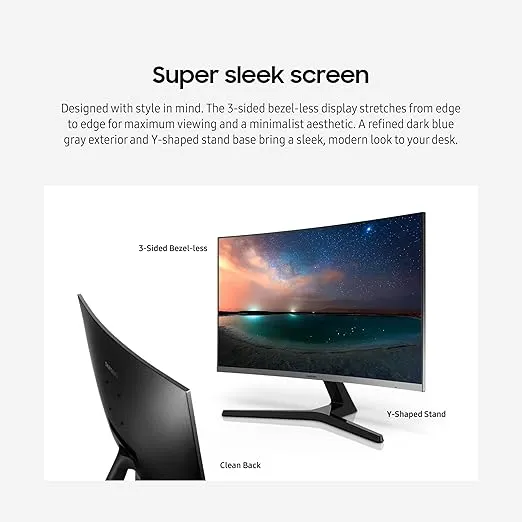 SAMSUNG 32" CR50 FHD 1500R Curved Monitor, 75Hz, 4ms GTG, AMD Freesync, HDMI, VGA (LC32R500FHNXZA)