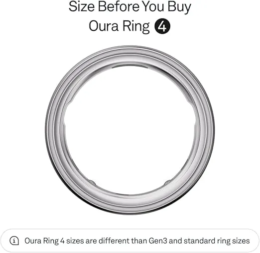 Oura Ring 4 - Silver - Size 7 - Smart Ring - Size First with Oura Ring 4 Sizing Kit - Sleep Tracking Wearable - Heart Rate - Fitness Tracker - Up to 8 Days of Battery Life
