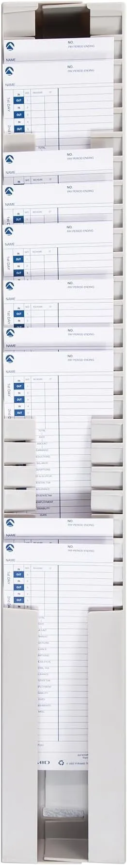 Pyramid Time Systems Pyramid Technologies Time Card Rack, 25 Pockets, Plastic, Light Gray