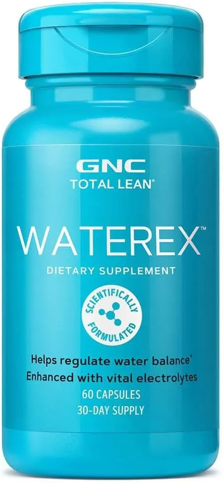 GNC Total Lean Waterex | Helps Regulate Water Balance, Enhanced with Vital Electrolytes | 60 Capsules