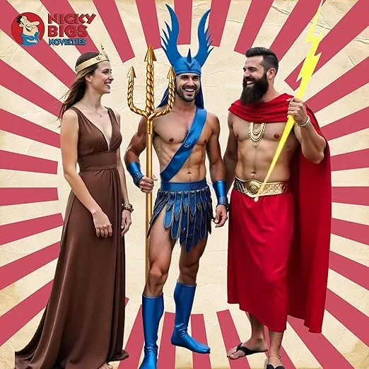 Nicky Bigs Novelties Adult Trident Staff 5pc Set King Neptune Trident Classic Costume Pitchfork Devil Trident Accessory Prop