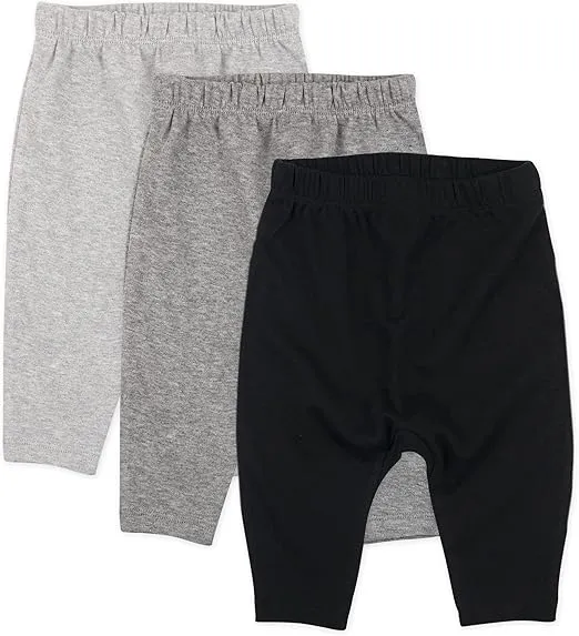 HonestBaby Multipack Harem Pants Roomy Fit Pull on Bottoms 100% Organic Cotton for Infant Baby Boys, Girls, Unisex