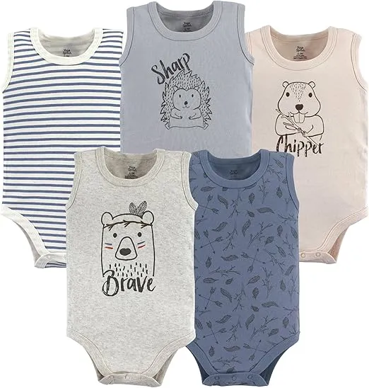 Yoga Sprout Cotton Bodysuit, 5 Pack