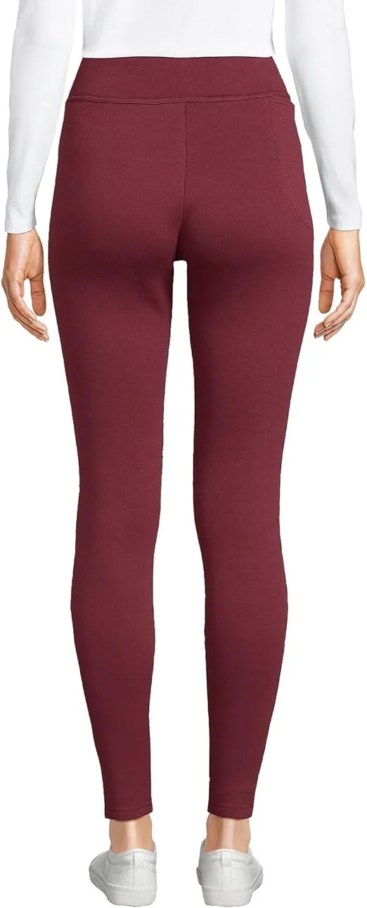 Lands' End Women's High Rise Serious Sweats Fleece-Lined Pocket Leggings