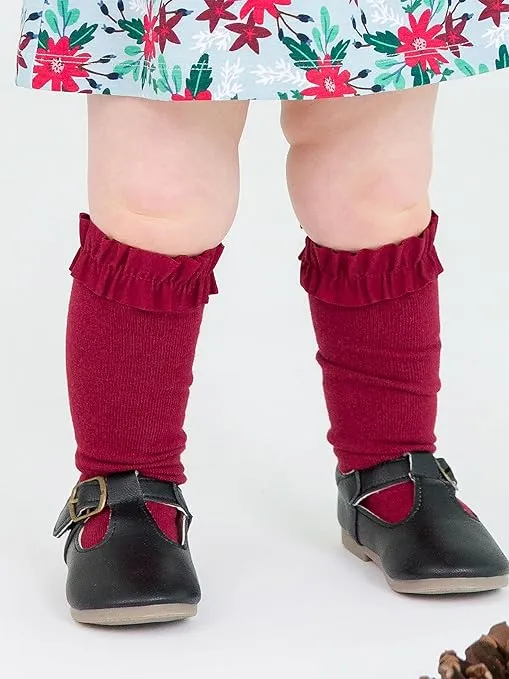 RuffleButts® Girls 3-Pack Knee High Socks with Ruffles