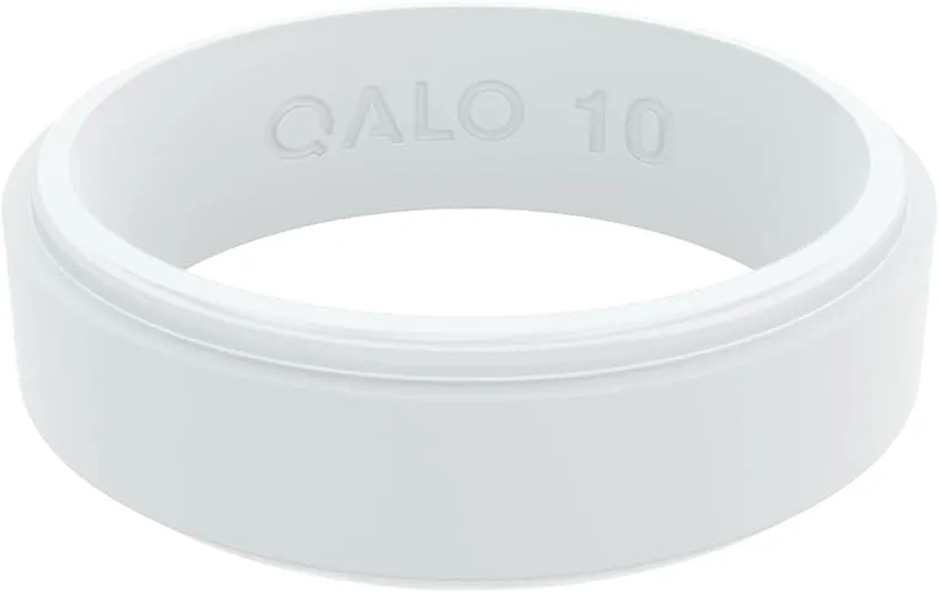 QALO Men & Women's Rubber Silicone Ring, Narrow Polished Step Edge Rubber Wedding Band, Breathable, Durable Unisex Engagement Silicone Ring, Multi Colors