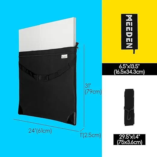MEEDEN Soft Art Portfolio Bag: 24 X 31 Inch Light Weight Portfolio Canvas Case with Detachable Shoulder Strap -Waterproof 600D Oxford Carrying Storage Case for Canvas, Artwork, Sketching - Black
