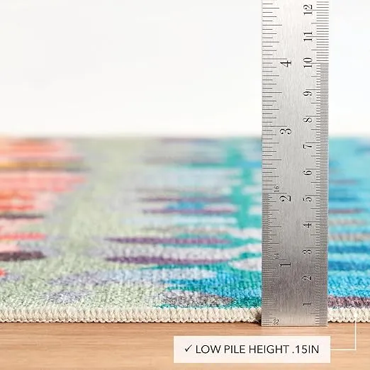 Dash and Albert Paint Chip Machine Washable Area Rug - Runner - 2.5' x 8' Multicolor - Geometric Accent Rug - Anti-Slip Backing, Lightweight, Machine Washable, High Traffic Areas Kitchen, Hallway