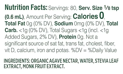 Whole Earth Stevia & Monk Fruit Liquid Sweetener, Original, 1.62 Fl Oz (Pack of 1)