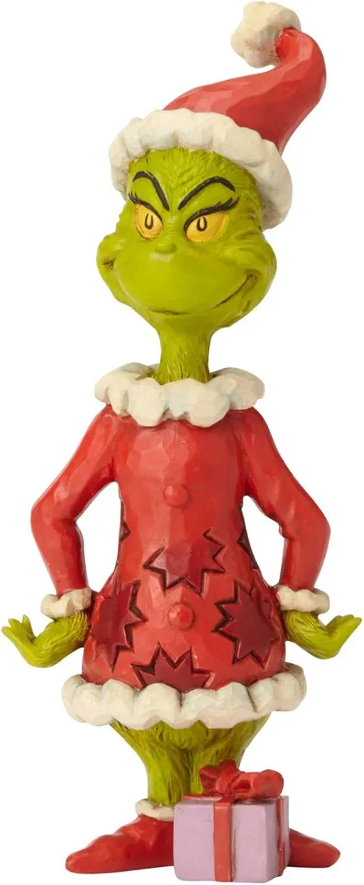 Enesco Dr. Seuss The Grinch by Jim Shore Hands on HIPS Figurine, 6.3", Multicolor