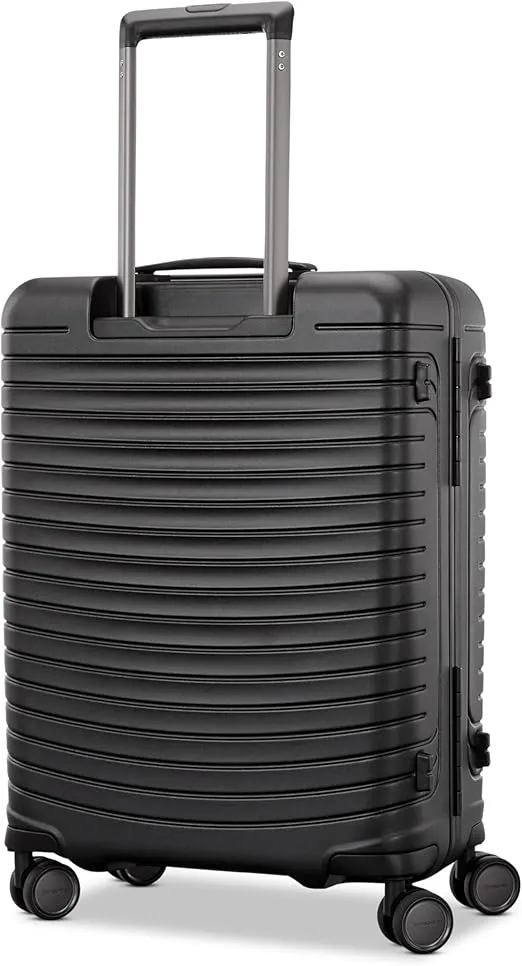 Samsonite Framelock Max Hardside Luggage with Spinner Wheels, Lightweight zipper-less, CARRY-ON SPINNER, ASPHALT BLACK