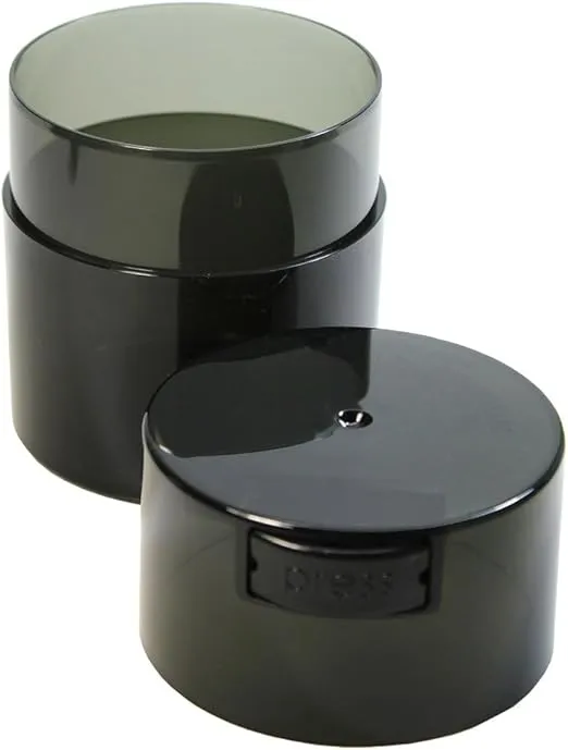 Tightvac - Premium Airtight Herb Storage Container - Holds ½ oz to 3 ounces - Keep Your Herbs and Dry Goods Fresh and Flavorful. Black Pearl