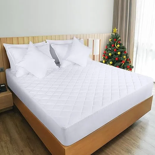 Utopia Bedding Quilted Fitted Mattress Pad (Full), Elastic Fitted Mattress Protector, Mattress Cover Stretches up to 16 Inches Deep, Machine Washable Mattress Topper (White)
