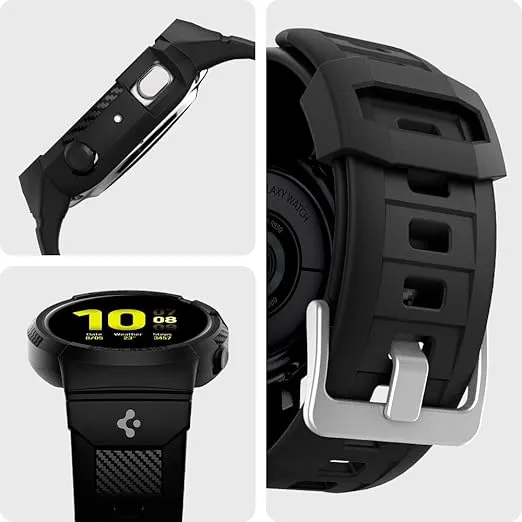 Spigen Rugged Armor Pro Designed for Galaxy Watch Active 2 Band with Protector Case/Cover 44mm - Black